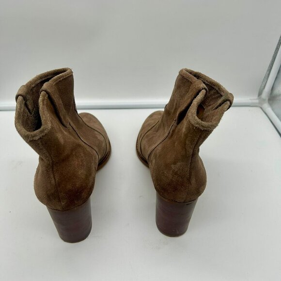 Splendid Lakota Suede Leather Boots Women 11 Brown Taupe Stack Heel Western - Picture 10 of 15